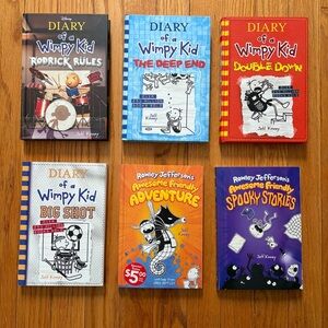 Diary of a Wimpy Kid 6-Book Lot (3 HC, 3 PB) – Jeff Kinney Collection
